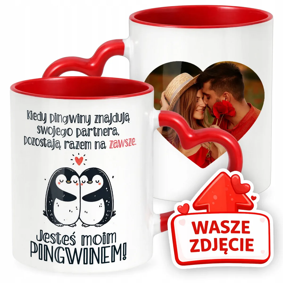 Kubek Walentynkowy Z Własnym Zdjęciem Serce Walentynki Prezent Upominek