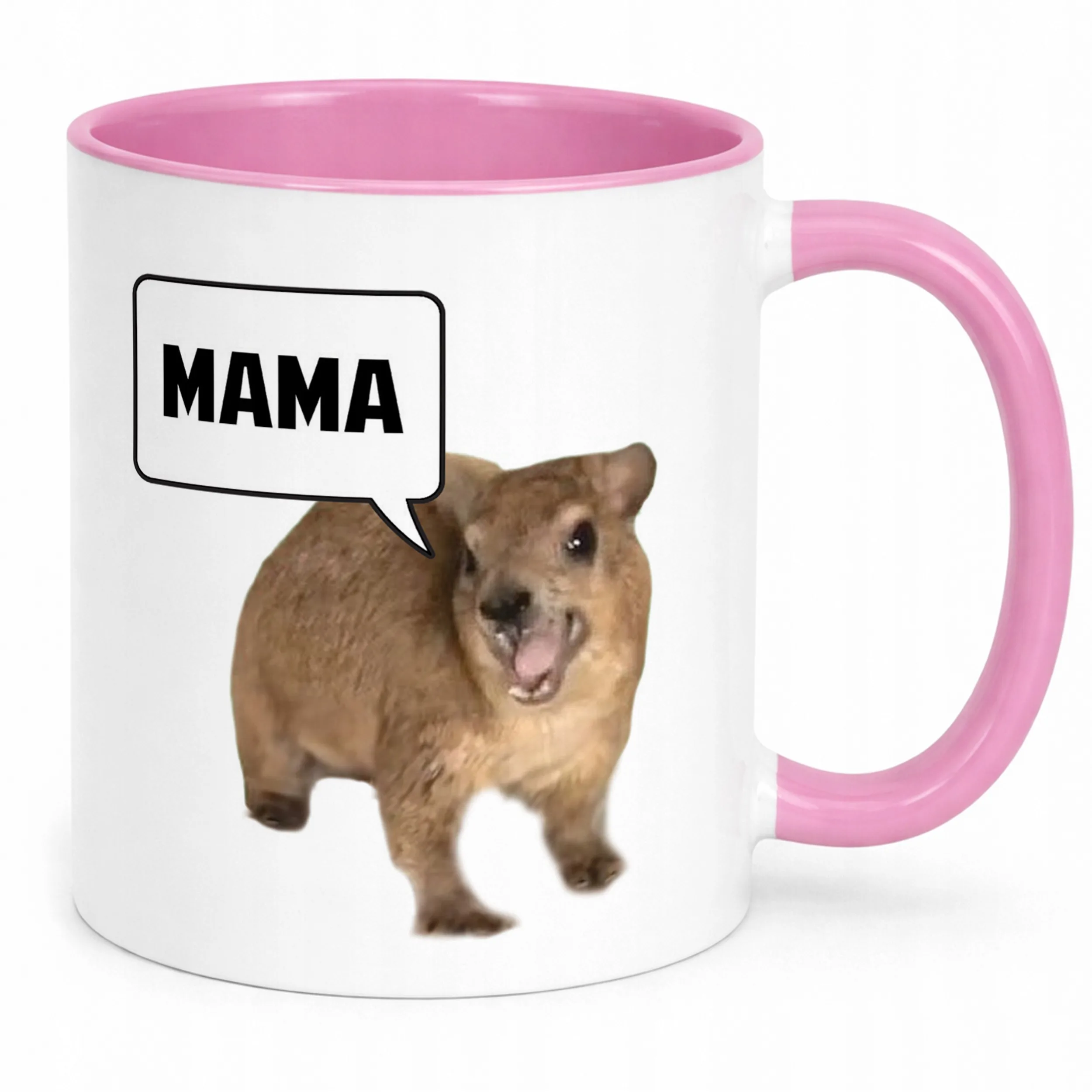 Kubek Różowy MAMA MAMA MAMAA Tiktok Viral Zwierzę Memy