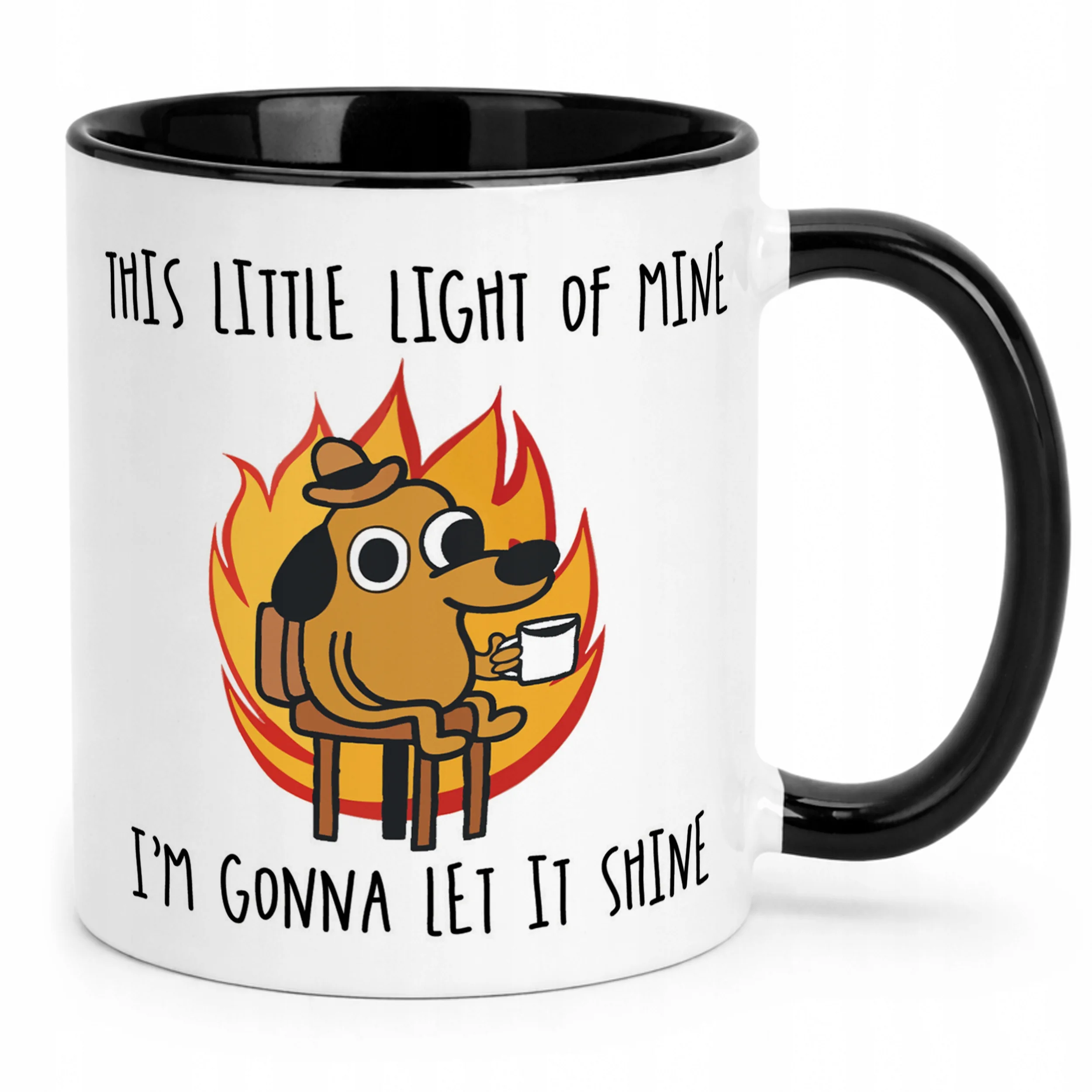 Kubek Czarny This Little Light Of Mine Zabawny Prezent