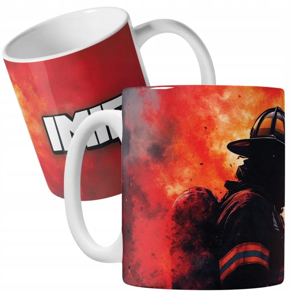 Kubek ceramiczny personalizowany Dla Strażaka Wóz Strażacki Dla Dzieci