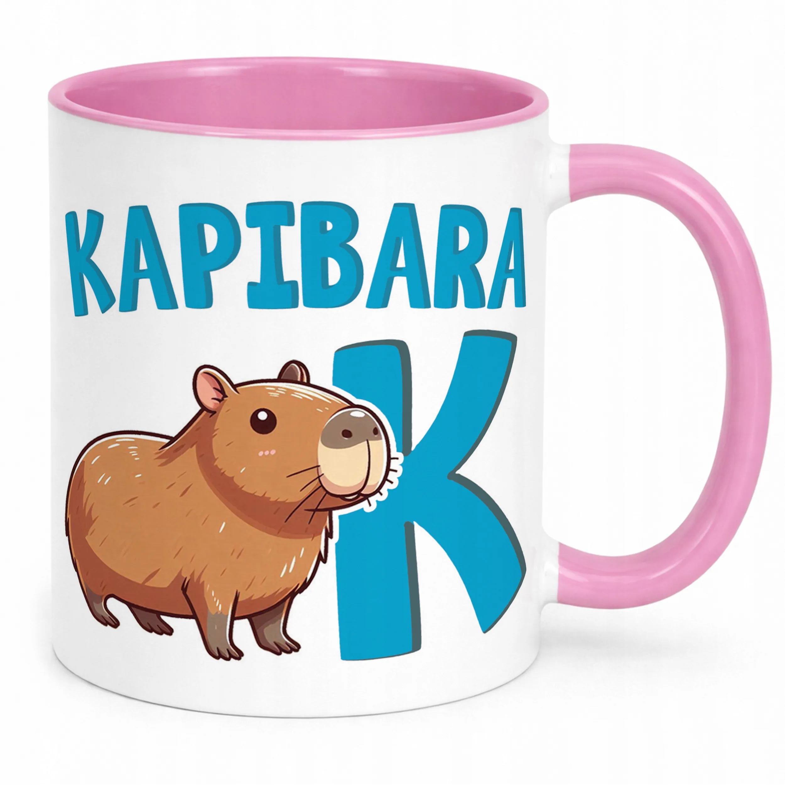 Kubek Różowy Kapibara Capybara Zwierzak Słodki Dla Dzieci Prezent