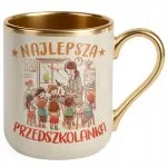 Kubek Premium Złoty Ecru Dzień Nauczyciela Dla Przedszkolanki Prezent