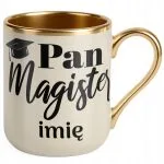 Kubek Premium Złoty Ecru Personalizowany Pan Magister