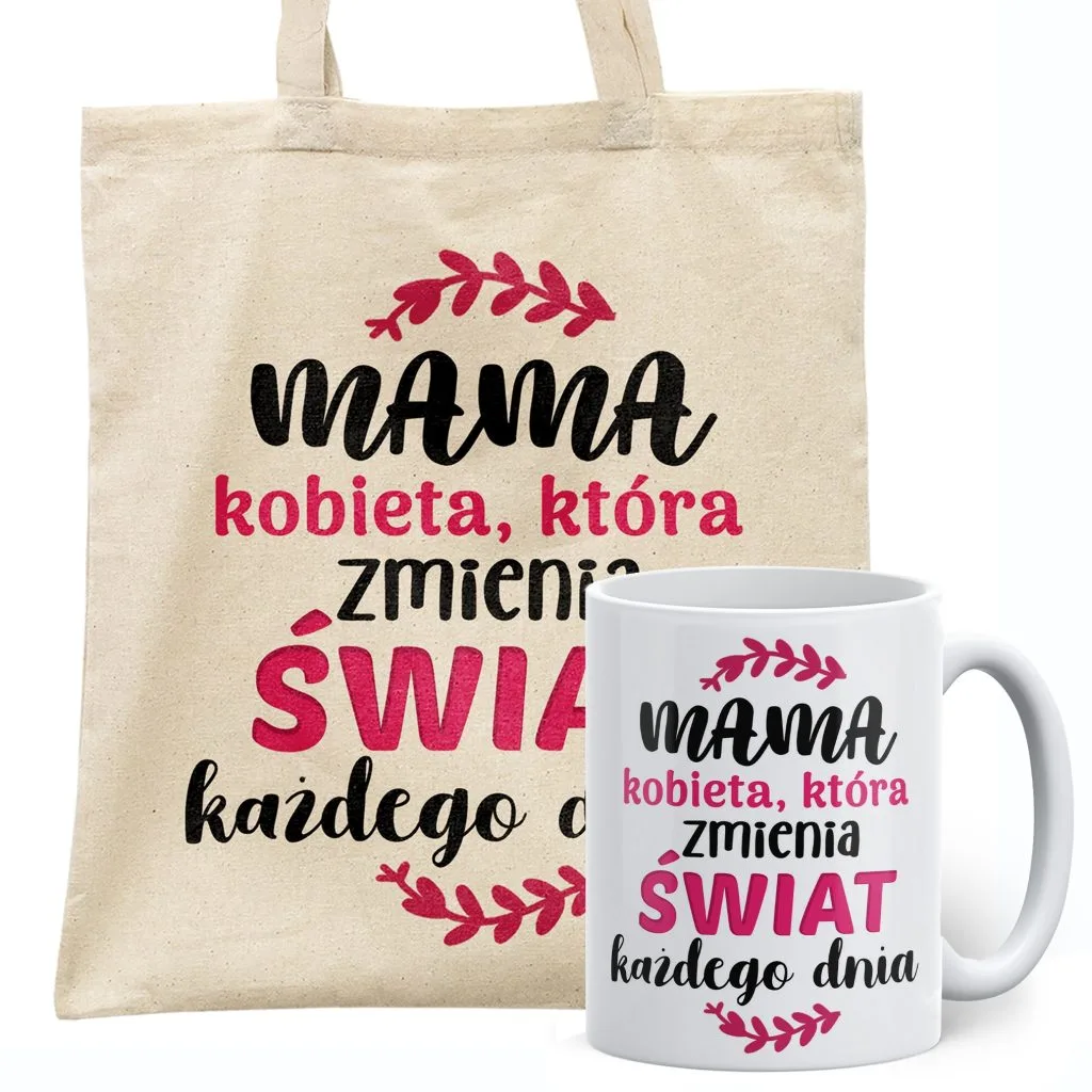 Zestaw Kubek + Torba Dzień Matki Dla Mamy Prezent Upominek