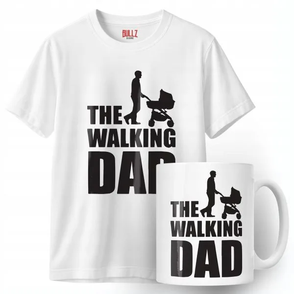 Zestaw Kubek + Koszulka Dzień Ojca Dla Taty The Walking Dad Prezent