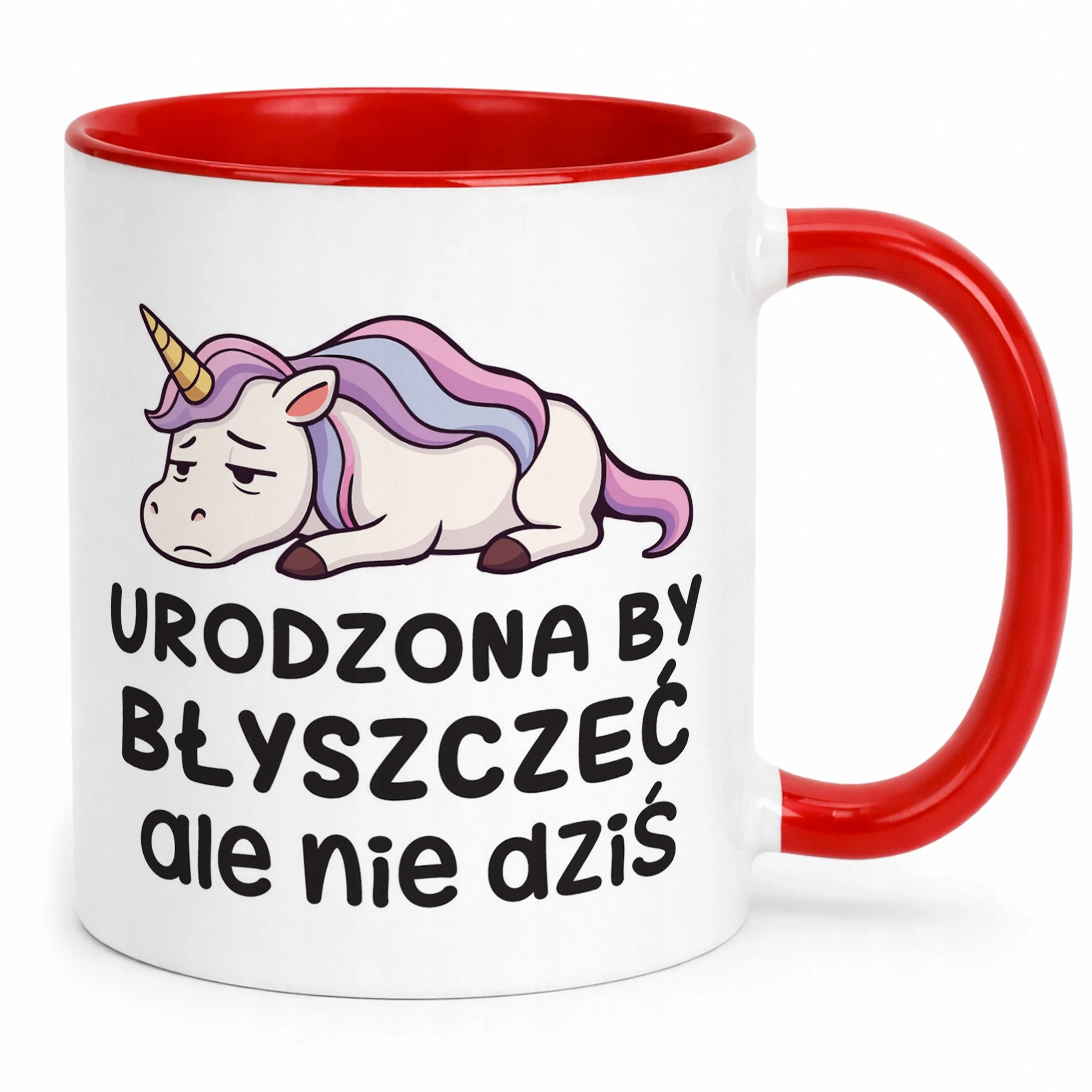 Kubek Czerwony Urodzona By Byszczeć Śmieszny Zabawny Prezent