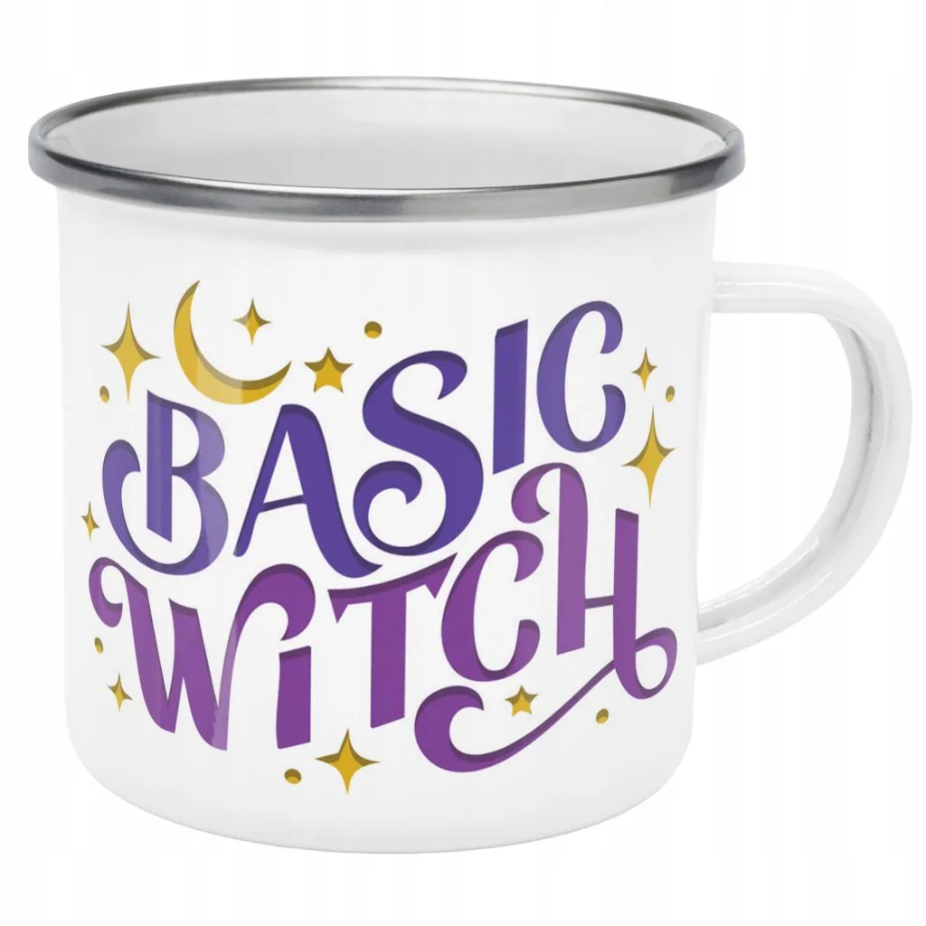 Emaliowany Kubek Garnuszek Halloween Basic Witch Wiedźma Prezent