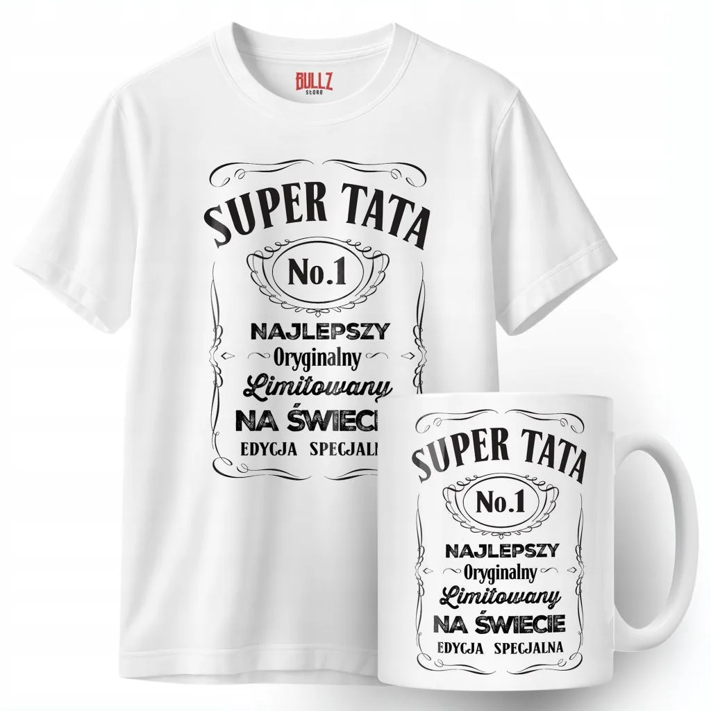 Zestaw Kubek + Koszulka Dzień Ojca Dla Taty Super Tata Prezent