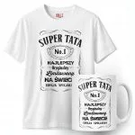 Zestaw Kubek + Koszulka Dzień Ojca Dla Taty Super Tata Prezent