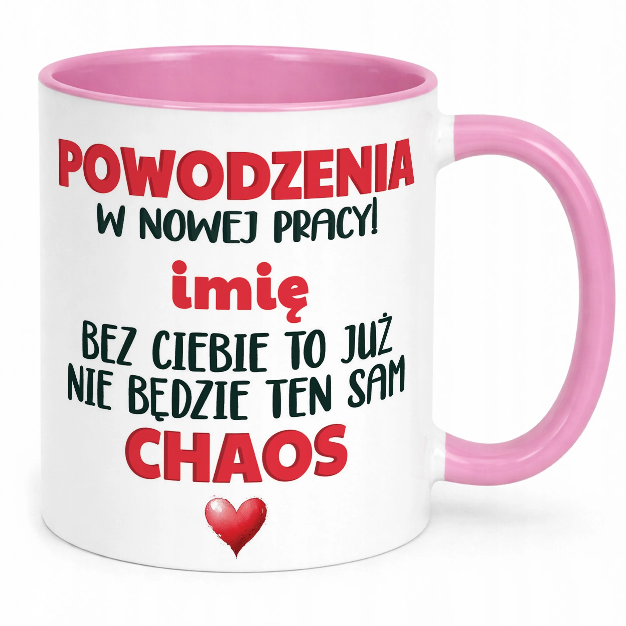Kubek Różowy Personalizowany Pożeganie Odejście z Pracy Prezent