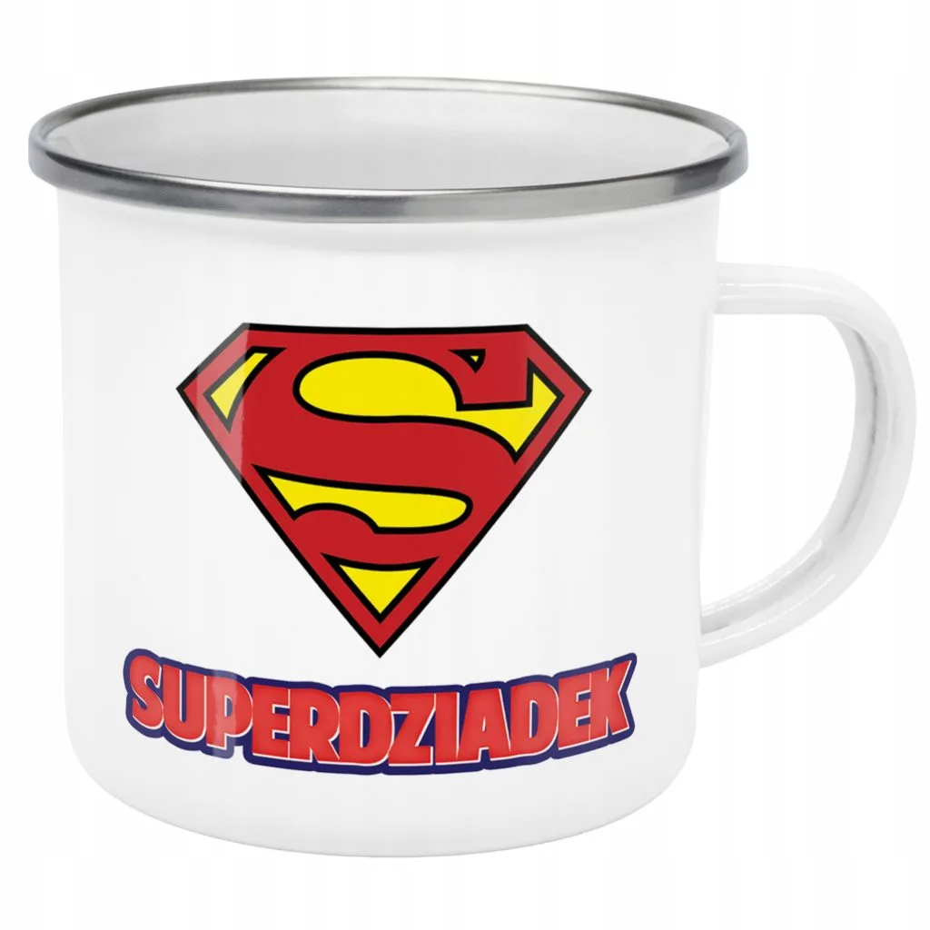 Emaliowany Kubek Garnuszek 300 ml Dzień Dziadka Prezent Super Dziadek