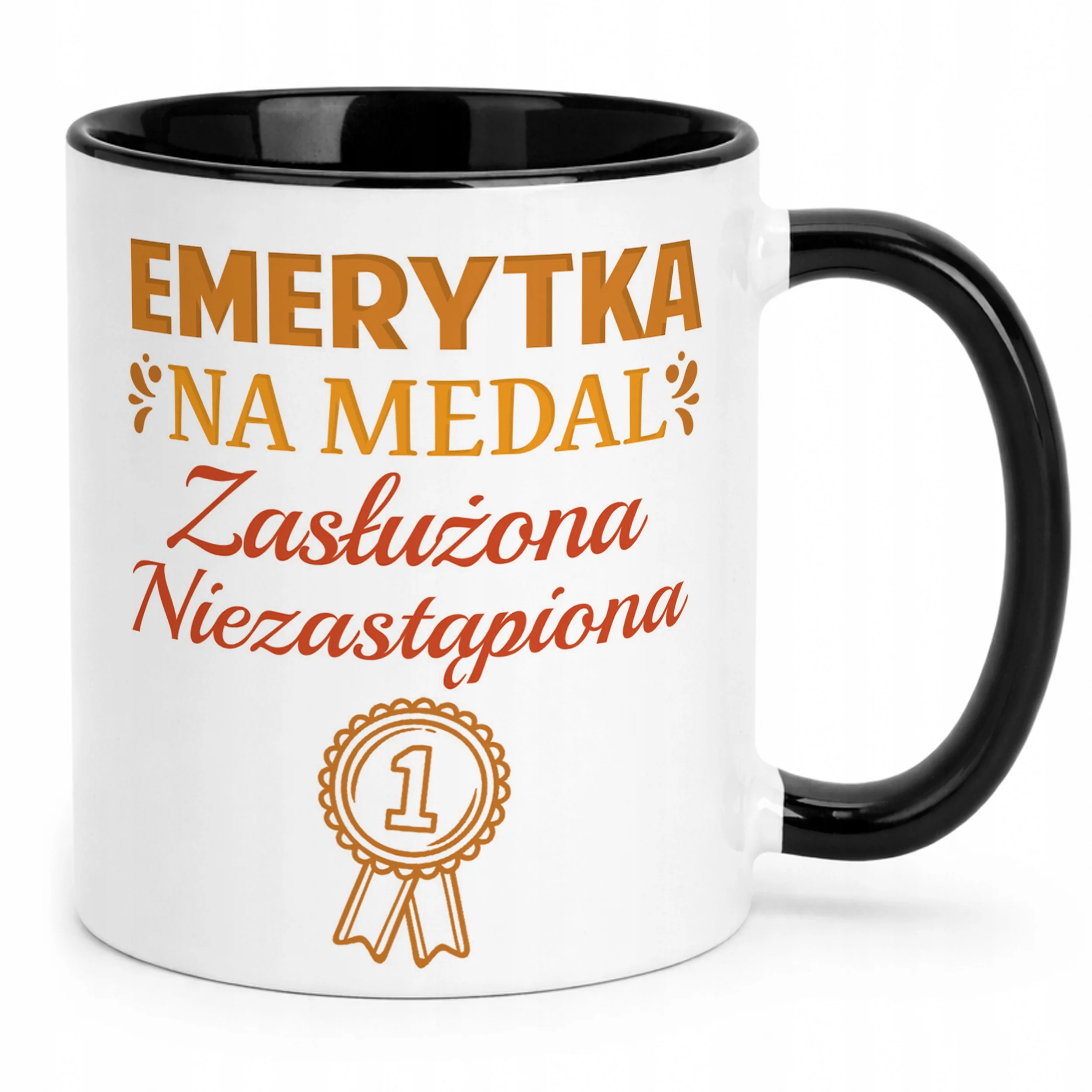 Kubek Czarny z okazji Emerytury Dla Emerytki Prezent Upominek