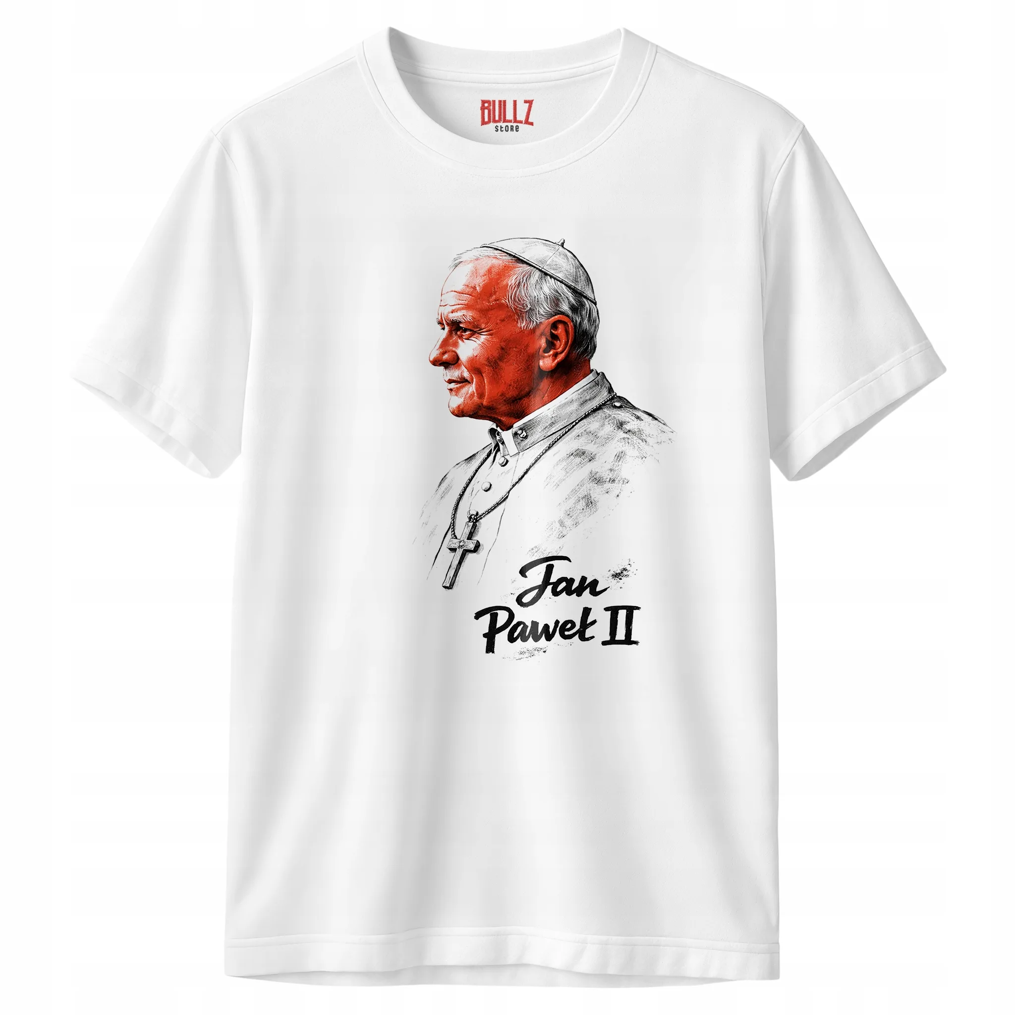 Koszulka biała męska Jan Paweł II Patriotyczna Papież Polak JP2