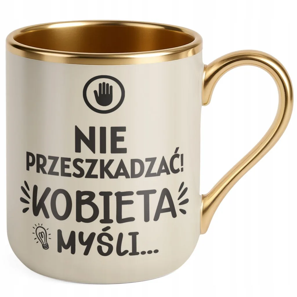 Kubek Premium Złoty Ecru Dzień Kobiet Zabawny Prezent Upominek Dla Kobiety