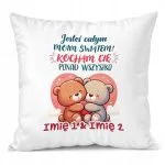 Poduszka 38x38cm Personalizowana na walentynki Z imionami Prezent