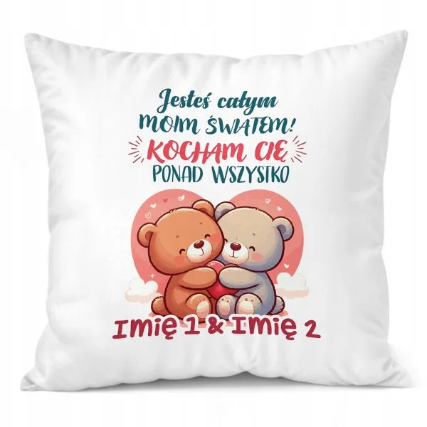 Poduszka 38x38cm Personalizowana na walentynki Z imionami Prezent