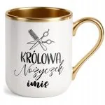Kubek Premium Złoty Personalizowany Królowa Nożyczek Dla Fryzjerki Prezent