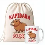 Zestaw personalizowany Kubek + Plecak Kapibara Capybara Zwierzak Prezent