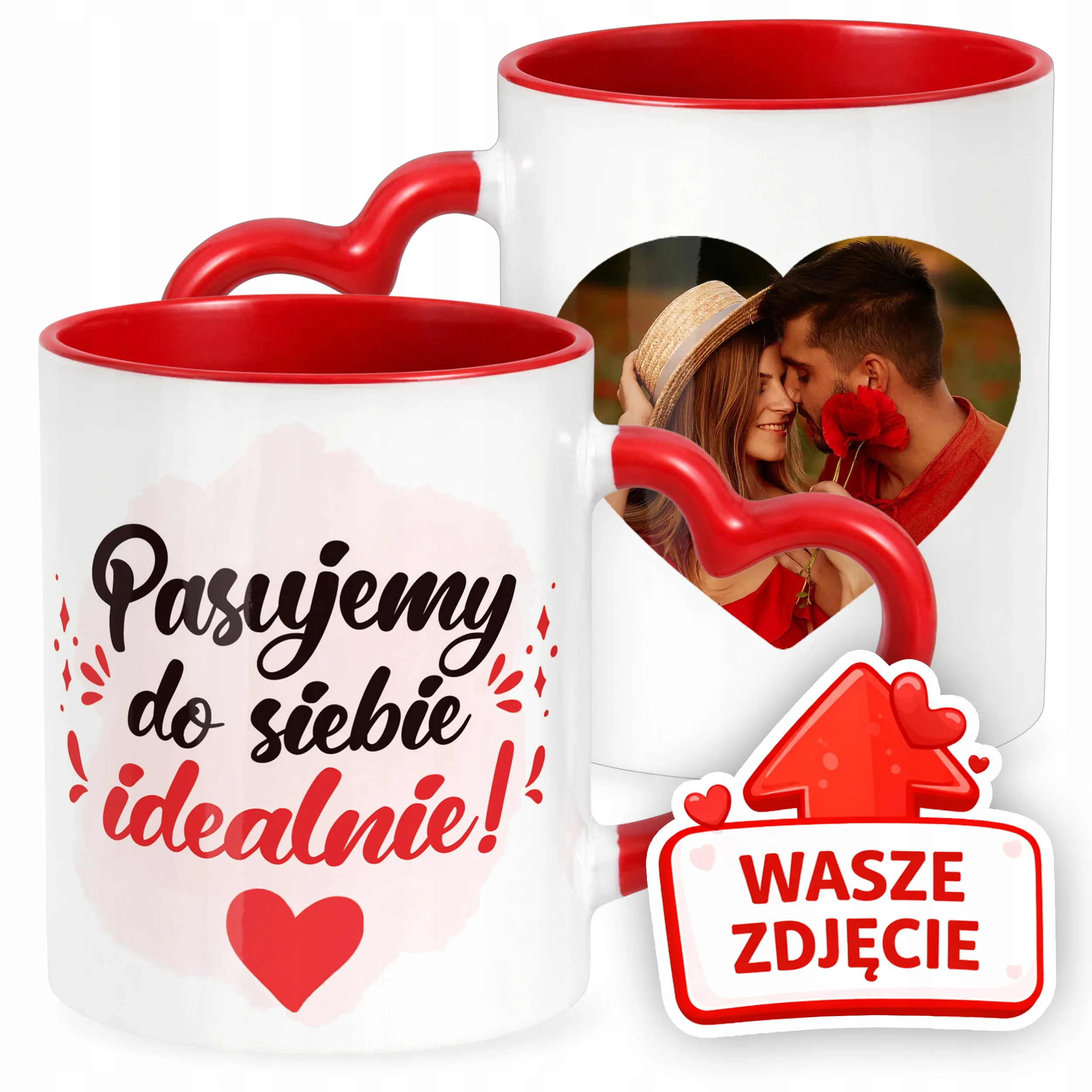 Kubek Walentynkowy Z Własnym Zdjęciem Serce Walentynki Prezent Upominek