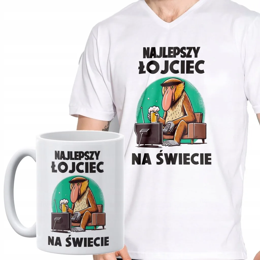 Zestaw koszulka bawełniana + kubek Dzień Ojca Prezent Upominek