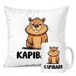 Zestaw Kubek + Poduszka Kapibara Capybara Zwierzak Słodki Dla Dzieci