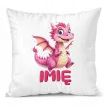 Poduszka 38x38cm Personalizowana Smok Zwierzak Słodki Dla Dzieci