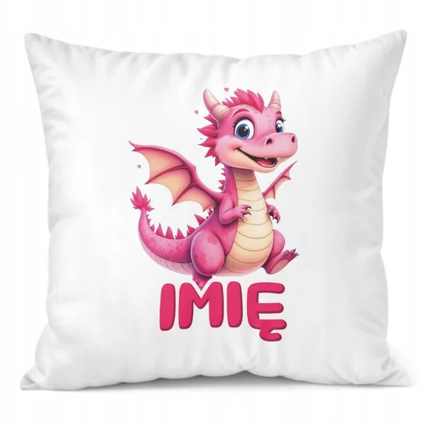Poduszka 38x38cm Personalizowana Smok Zwierzak Słodki Dla Dzieci