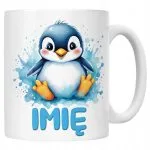 Kubek ceramiczny personalizowany Pingwin Zwierzak Słodki Dla Dzieci