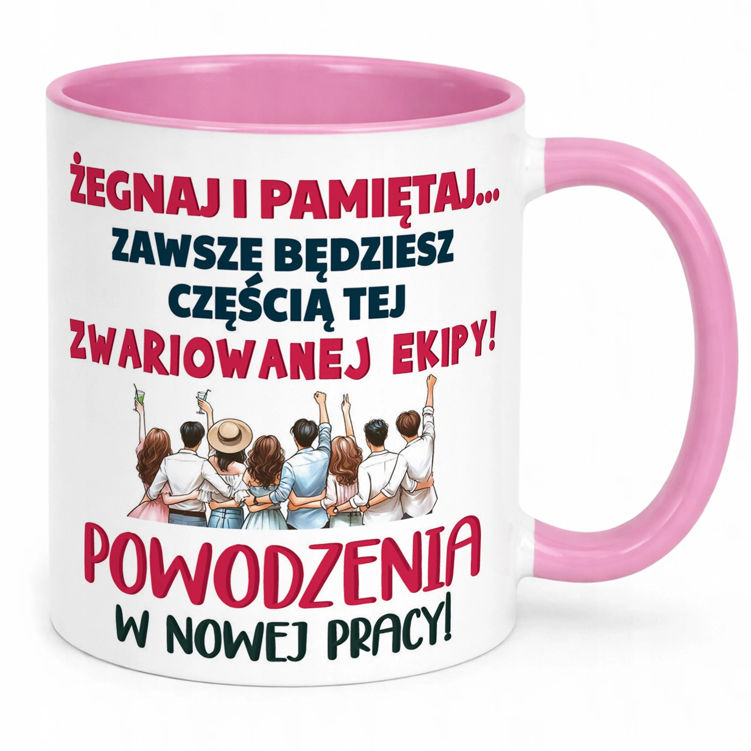 Kubek Różowy Pożeganie Odejście z Pracy Dla Kolegi Koleżanki Prezent