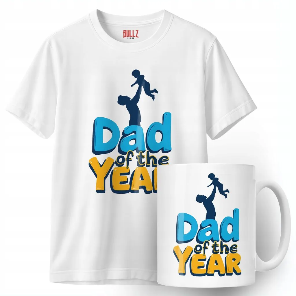 Zestaw Kubek + Koszulka Dzień Ojca Dla Taty Dad Of The Year Prezent