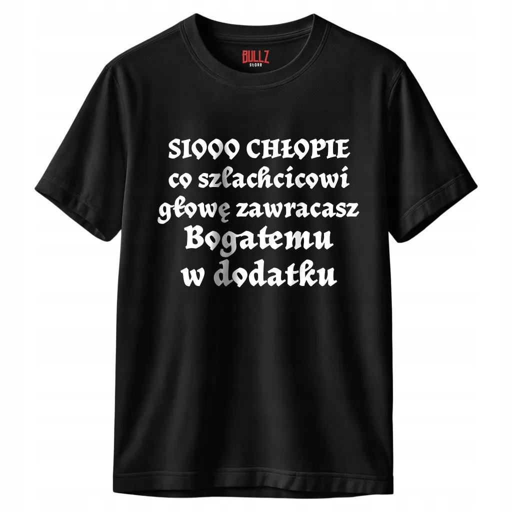 Koszulka czarna męska 1670 Sioo Chłopie r. 3XL