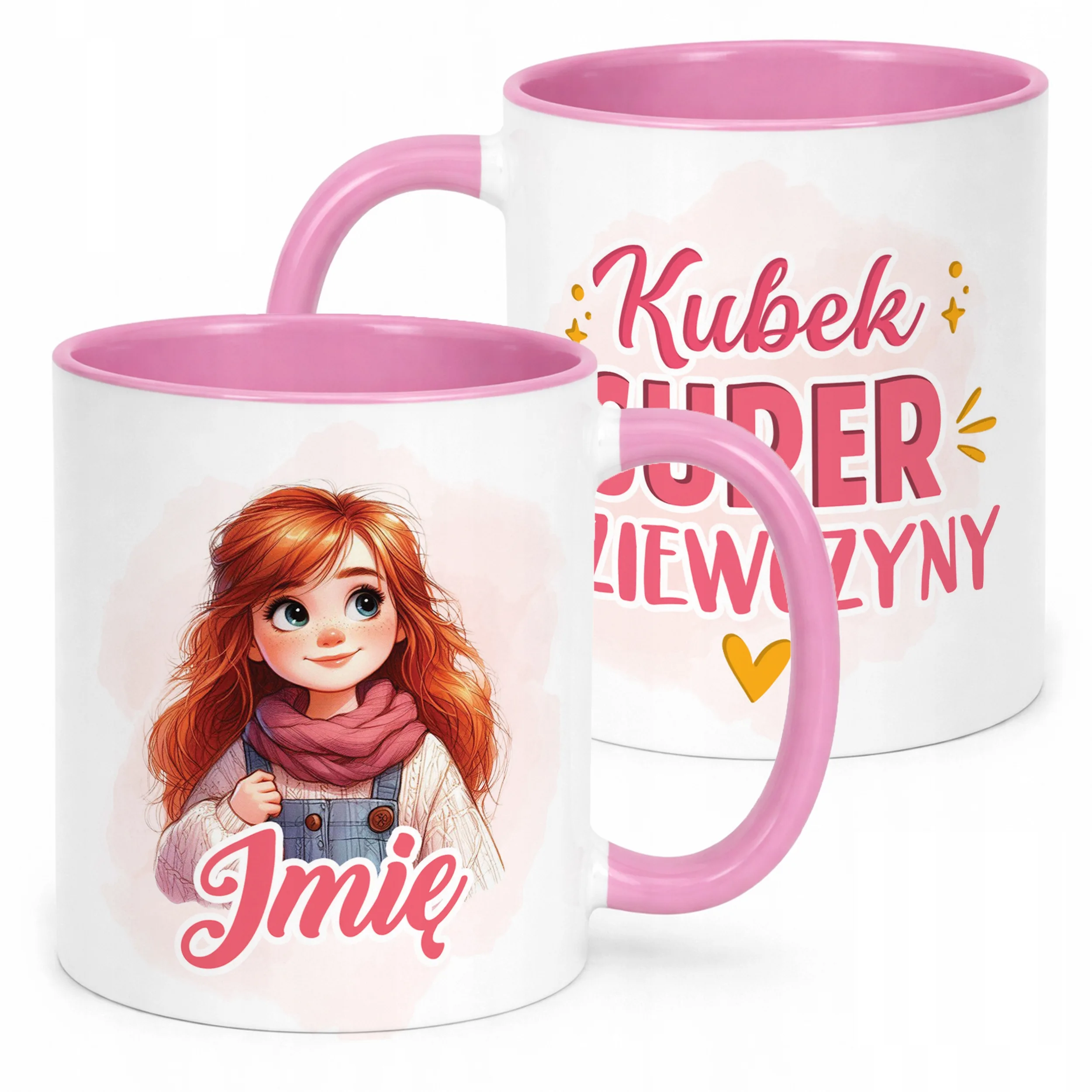 Kubek Różowy Personalizowany Dzień Kobiet Dla Dziewczynki Prezent