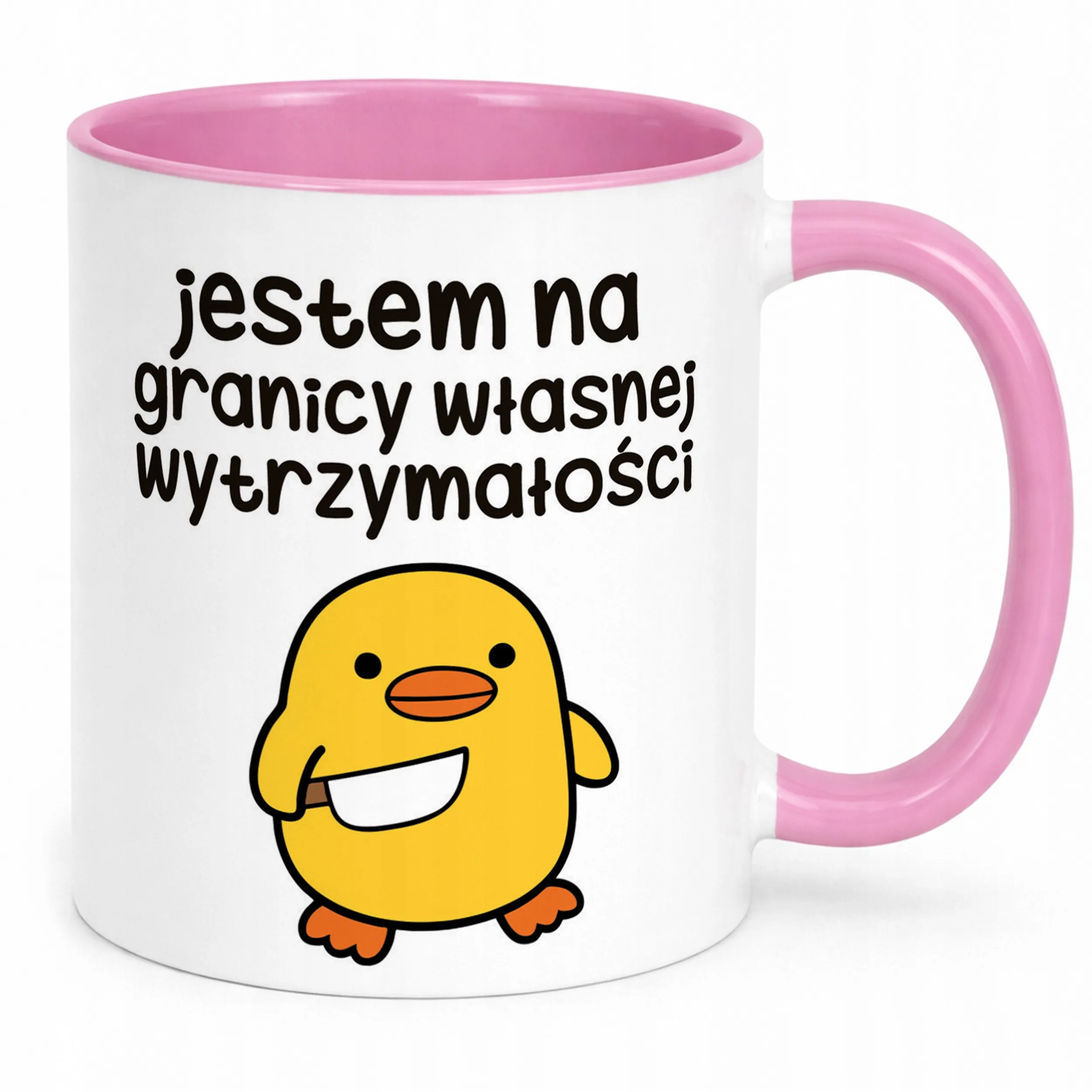 Kubek Różowy Jestem Na Granicy Śmieszny Zabawny Prezent