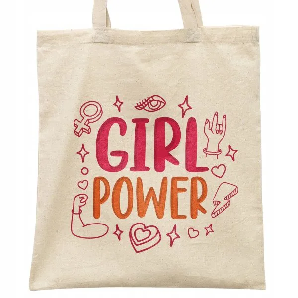 Torba bawełniana na zakupy prezent na Dzień Kobiet Girl Power Upominek