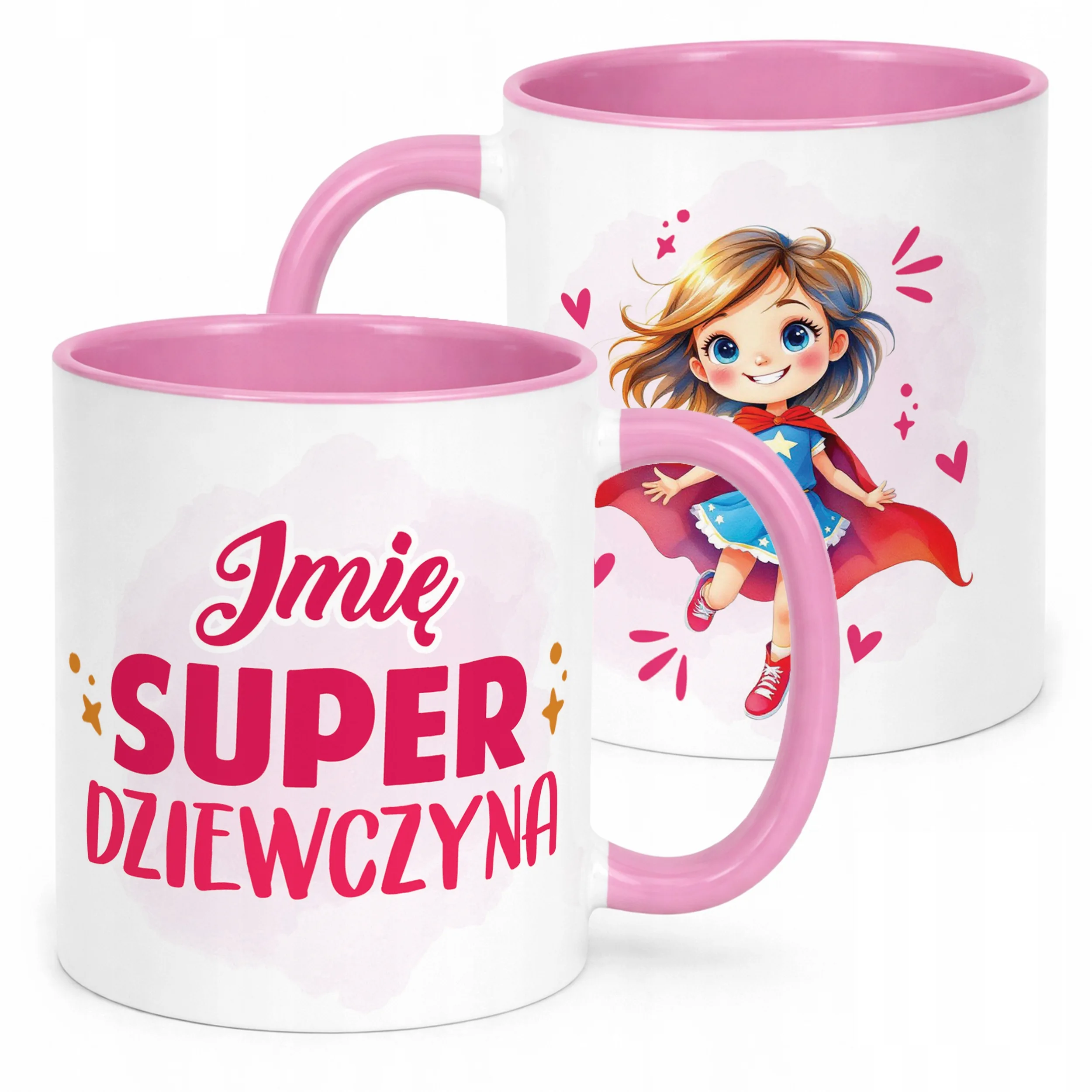 Kubek Różowy Personalizowany Dzień Kobiet Dla Dziewczynki Prezent