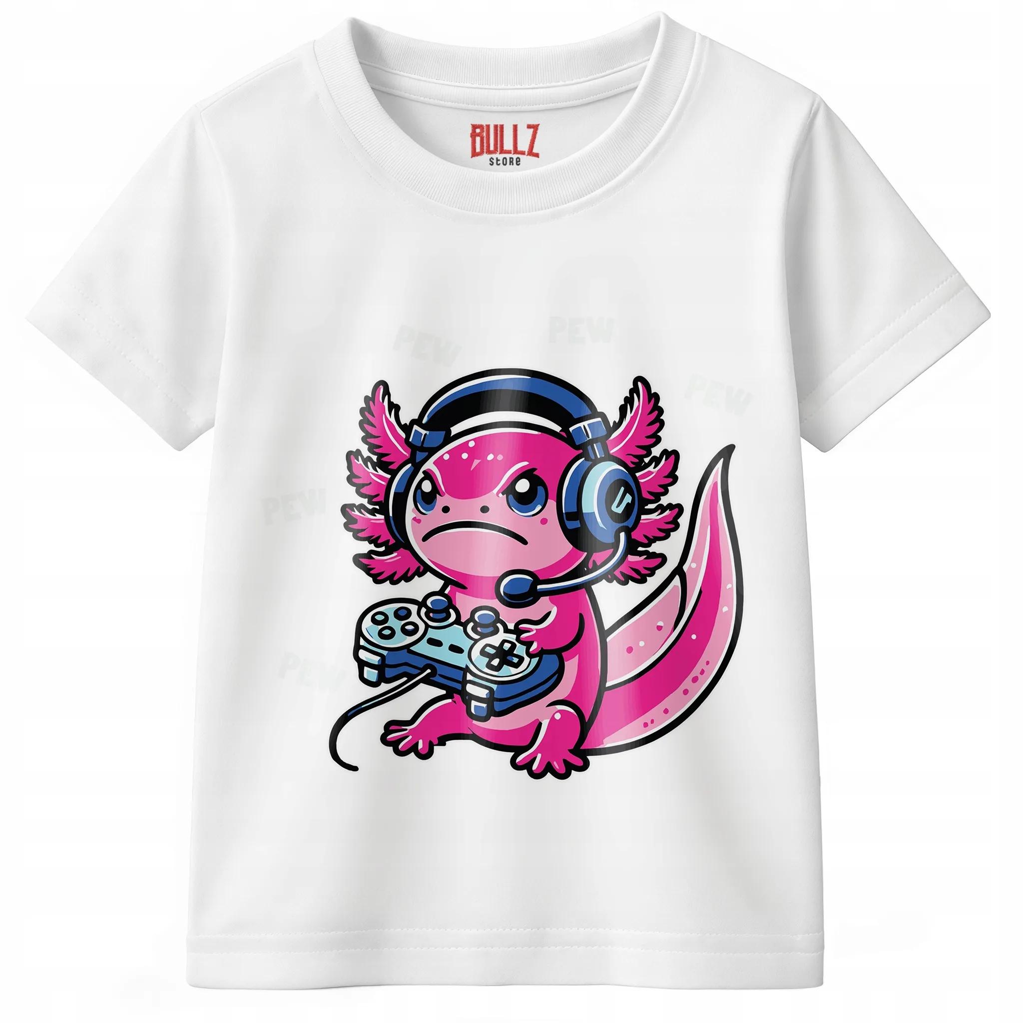 Koszulka dla dziecka biała Aksolotl Axolotl Mine craft Viral