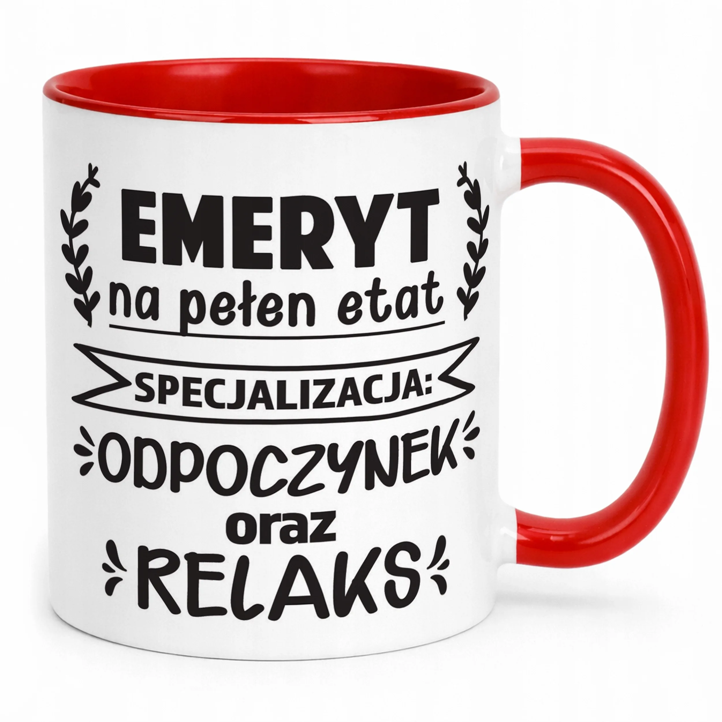 Kubek Czerwony z okazji Emerytury Dla Emeryta Prezent Upominek