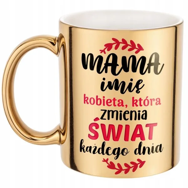 Złoty Kubek ceramiczny Personalizowany Dzień Matki Dla Mamy Prezent