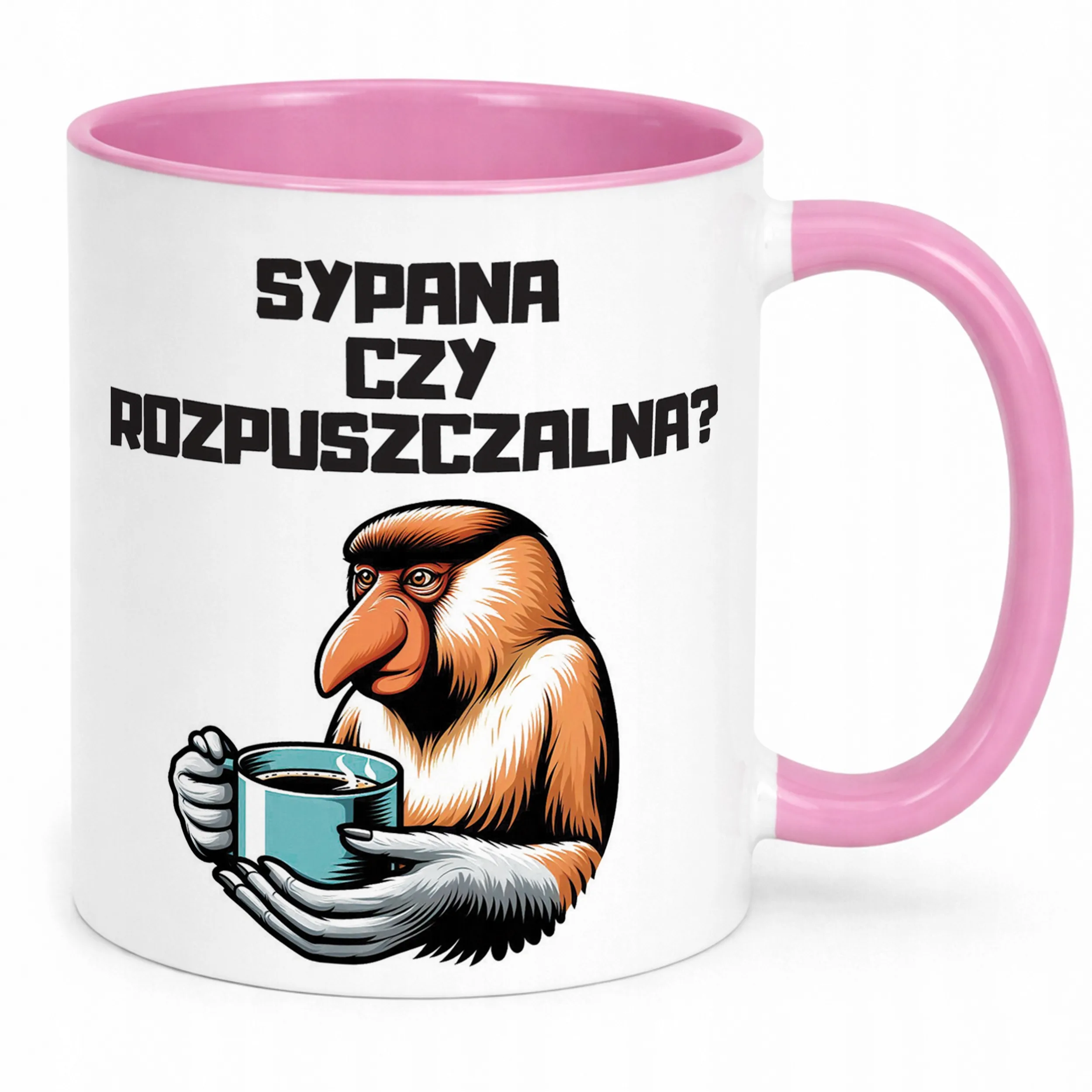 Kubek Różowy Janusz Nosacz Kawa Zabawny Prezent Upominek