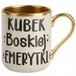 Kubek Premium Złoty Ecru Z okazji Emerytury Dla Emerytki Prezent