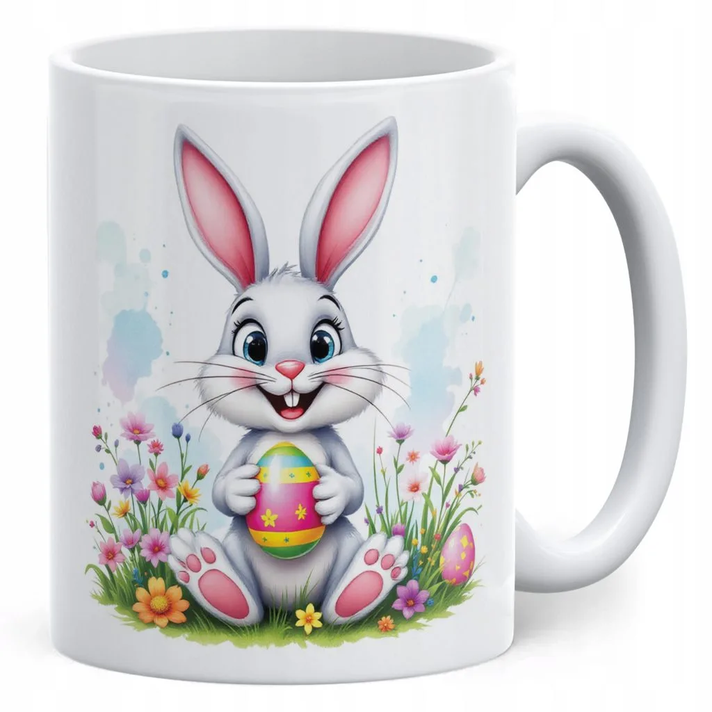 Kubek ceramiczny Wielkanocny Z okazji Świąt Wielkanocnych Zając Wiosna