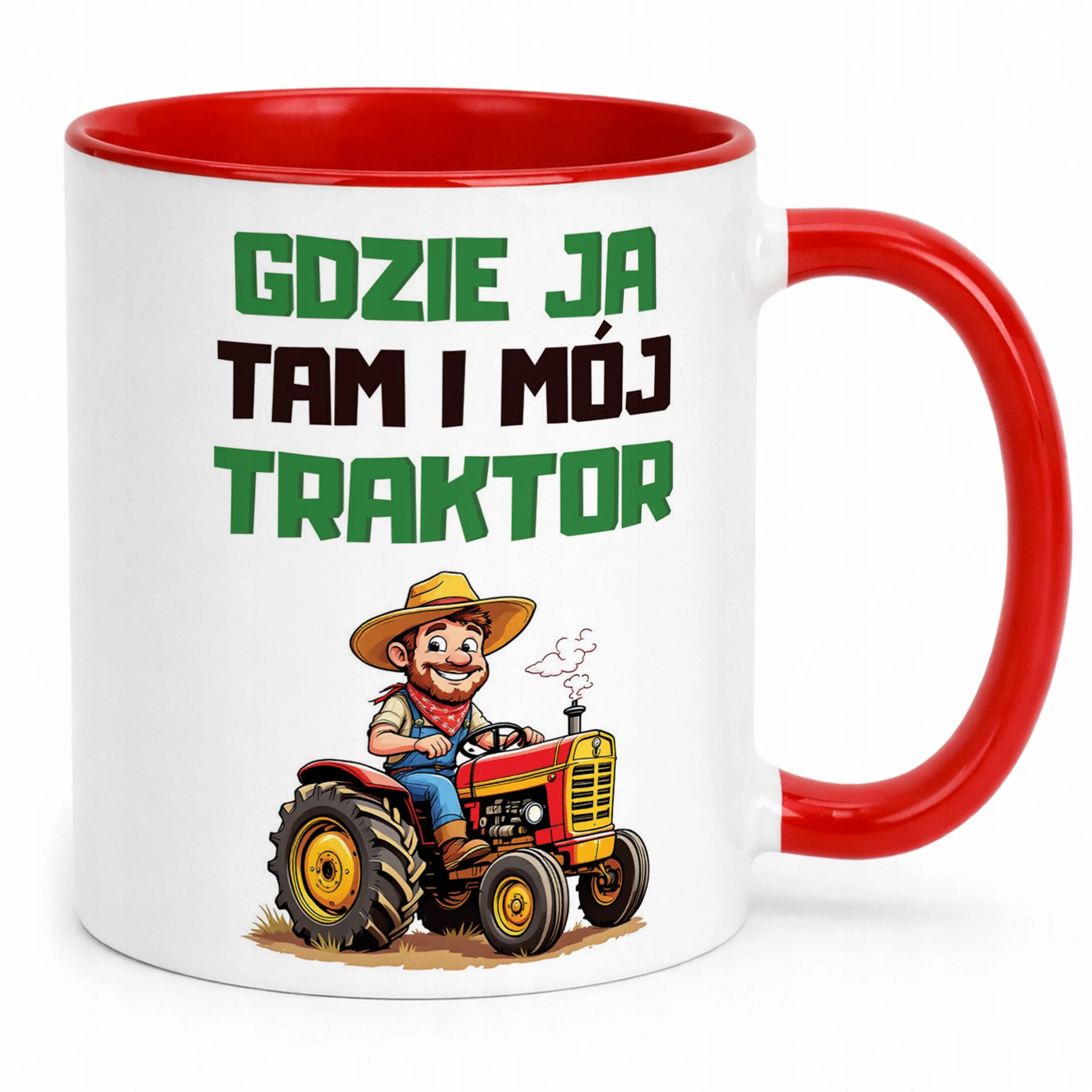 Kubek Czerwony Rolnik Dla Rolnika Traktor Zabawny Prezent Upominek