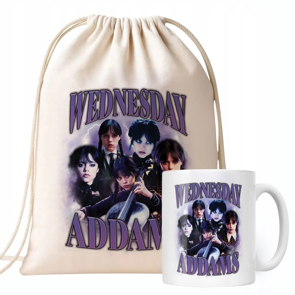 Zestaw Kubek + Plecak Nevermore Wednesday Addams Dla Fanów Prezent