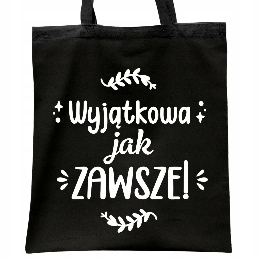 Torba bawełniana czarna na zakupy Dzień Kobiet Dla Kobiety Prezent