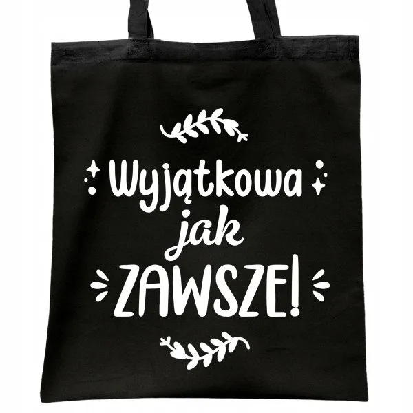 Torba bawełniana czarna na zakupy Dzień Kobiet Dla Kobiety Prezent