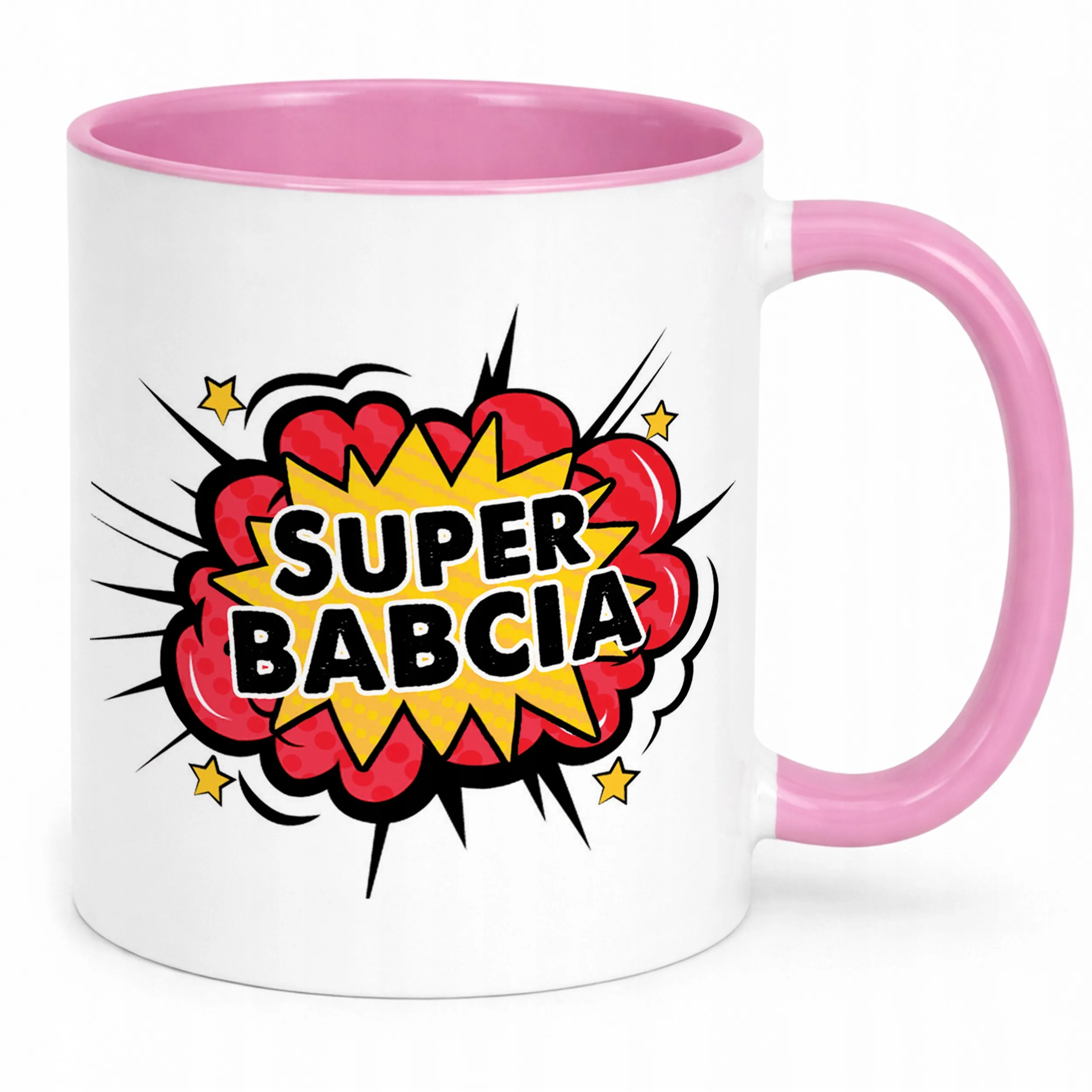 Kubek Różowy Dzień Babci Super Babcia Prezent Upominek