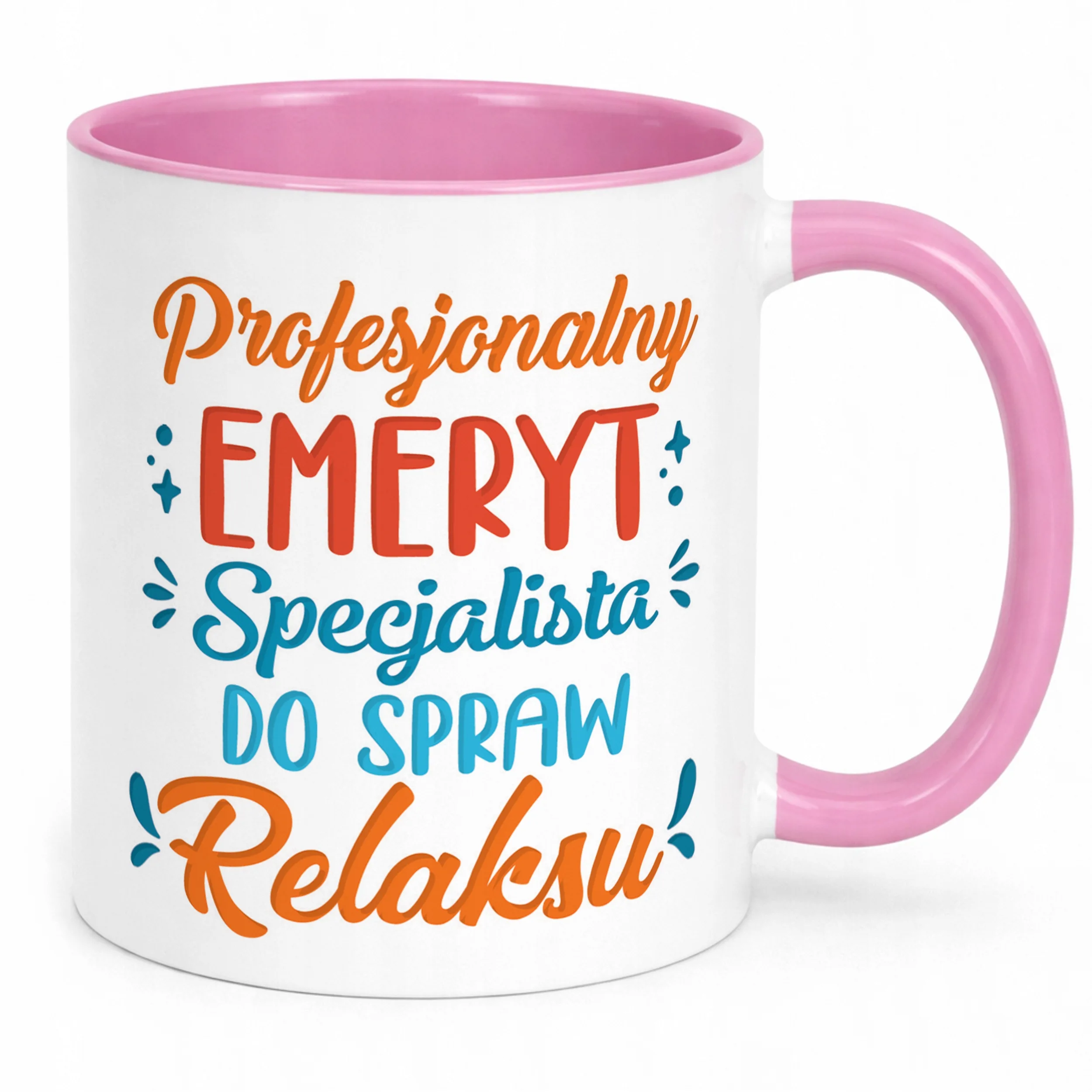 Kubek Różowy z okazji Emerytury Dla Emeryta Prezent Upominek