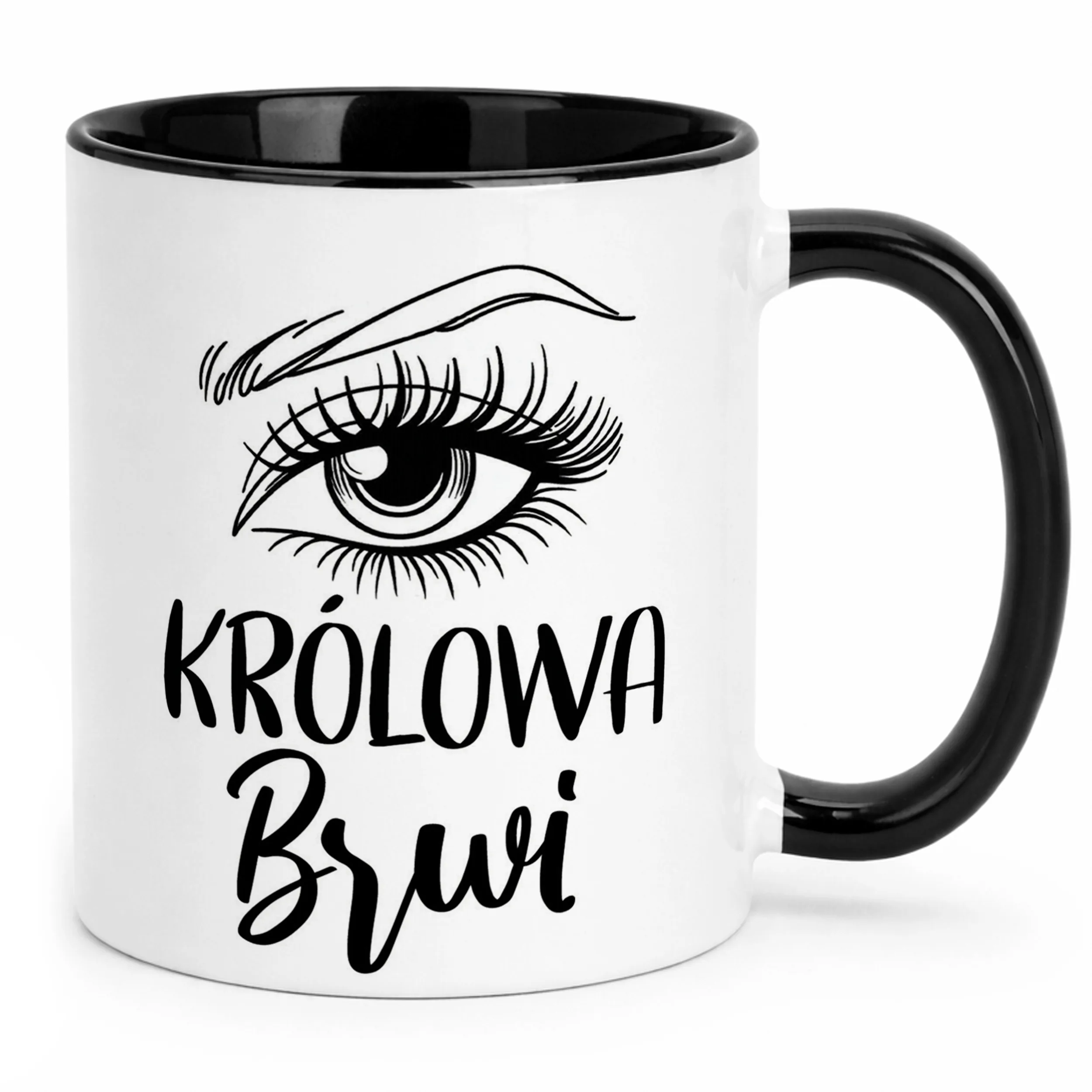 Kubek Czarny Królowa Brwi Dla Stylistki Brwi Prezent Upominek