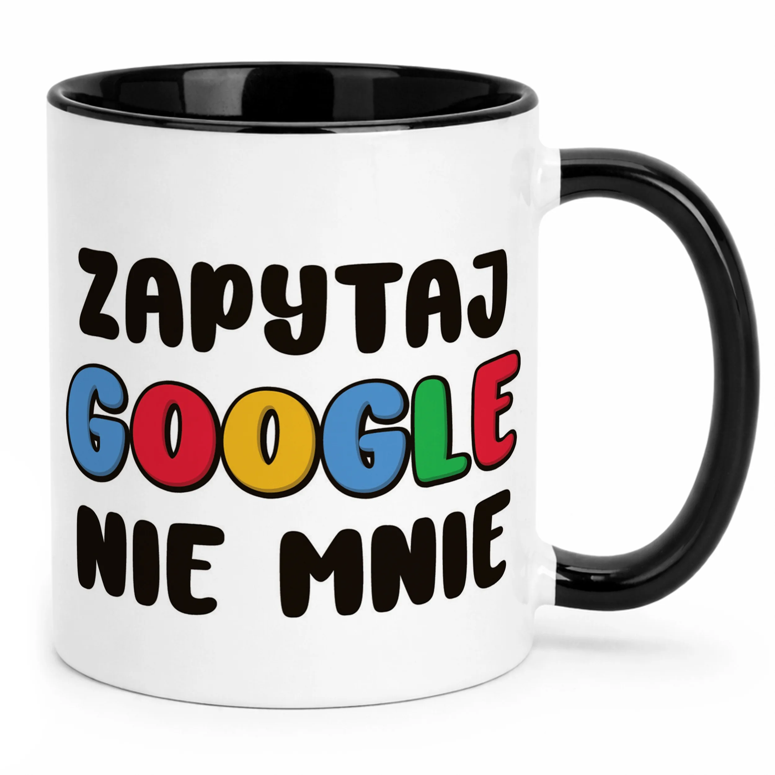 Kubek Czarny Zapytaj Google Nie Mnie Śmieszny Zabawny Prezent