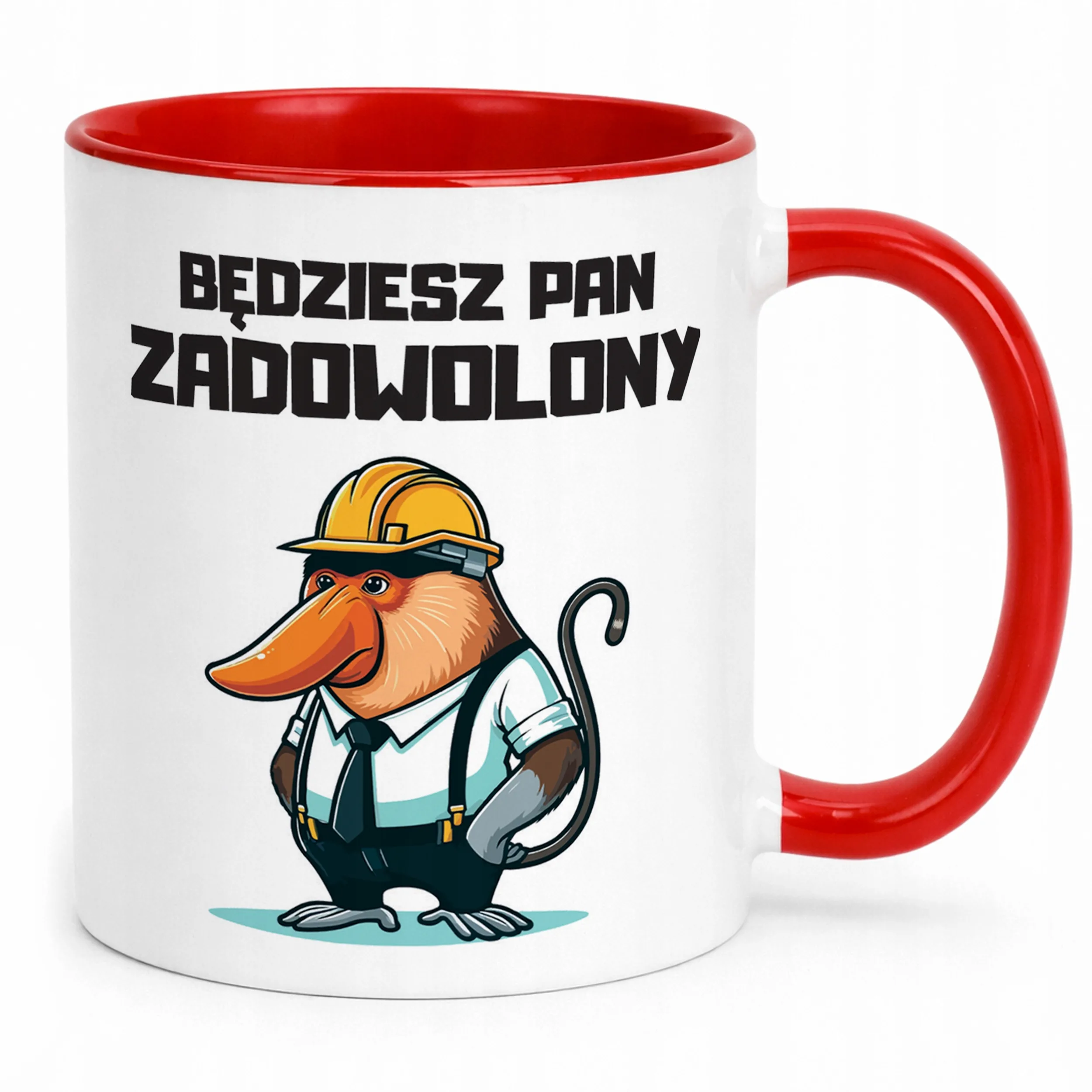Kubek Czerwony Janusz Nosacz Do Pracy Zabawny Prezent Upominek